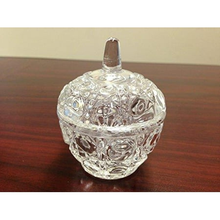 Fuji Apple Shaped Crystal Glass Dappen Dish Holder with