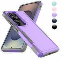 For Samsung Galaxy S25 Plus Case, Njjex Shockproof Heavy Duty Rugged Dual Layer Cover with Military Grade Protection, Non-Slip Textured Bumper - Purple