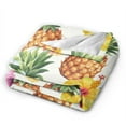 thumbnail image 2 of Kll Fleece Blanket Plush Throw Blanket Hawaiian Pineapples And Hibiscus Flowers,Soft Fuzzy Cozy Flannel Blanket For Couch Sofa Bed.(40"X30"), 2 of 9