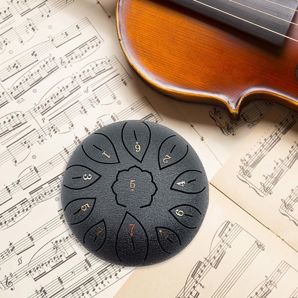 Specollect 1 Pcs Steel Tongue Drum 6 Notes G Tone Handpan, Portable Musical Instrument for Meditation Yoga Performance, Complete Set with Bag Sticks
