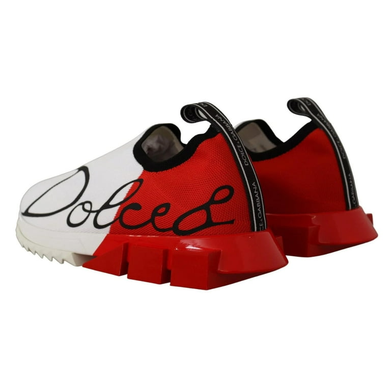 Red black and white dolce hot sale gabbana sneakers
