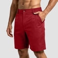 thumbnail image 6 of idosla Men's Cotton Chino Shorts Casual Elastic Waist Drawstring 7 Inch Summer Beach Golf Shorts with Pockets (Red, XL), 6 of 7