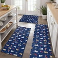 thumbnail image 2 of Dark Blue Christmas Dog and Snowman Pattern Kitchen Rugs Sets Of 3,Kitchen Runner Rugs Non Skid Washable,Decorative Kitchen Floor Mats for Kitchen,Sink,Laundry,17"x30"+ 17"x47" + 17"x59", 2 of 6