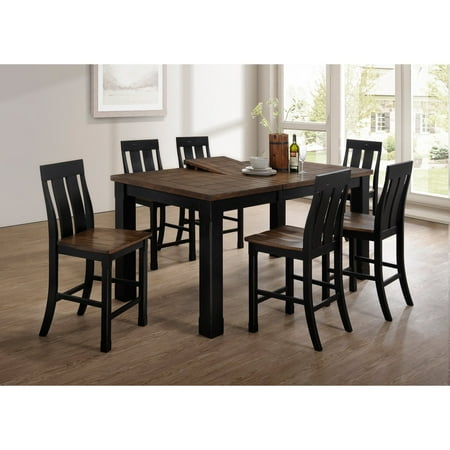United Furniture Tyler Counter Height Dining Chair Black And Rustic Oak Set Of 2