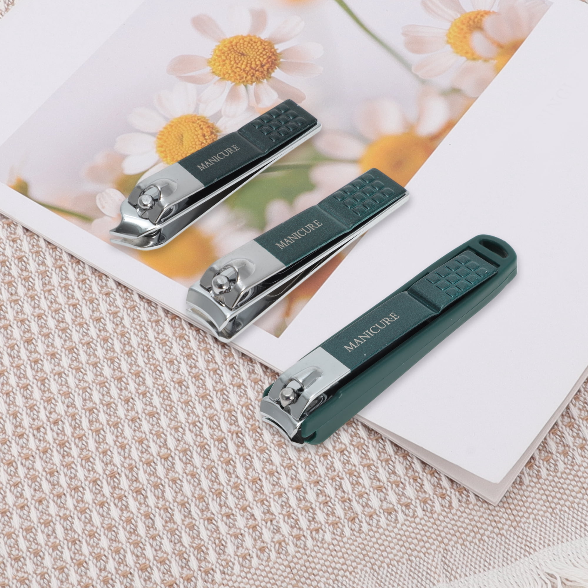 Unique Bargains 4pcs Convenient Nail Clippers Set Blackish Green 3.54"