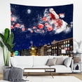 thumbnail image 3 of Christmas Tapestry Snowflakes Santa Claus Winter Night Hanging Cloth Fireplace Home Decor Christmas Wall Decorations for Home, 3 of 4