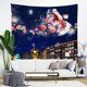 thumbnail image 3 of Christmas Tapestry Snowflakes Santa Claus Winter Night Hanging Cloth Fireplace Home Decor Christmas Wall Decorations for Home, 3 of 4