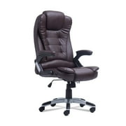 Swivel Gaming Massage Chair Ergonomic PU Leather Executive Office Chair Heated Vibrating 7 Point Wireless Massage Chair with Heating Function (Brown)