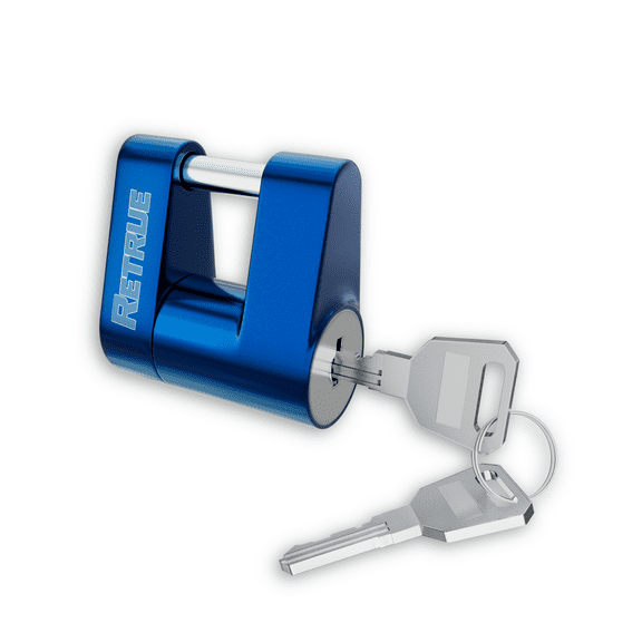 RETRUE Keyed Alike Trailer Lock Set Tow & Store Lock Kit Include Universal Coupler Lock & Dual Hitch Receiver Pin Lock & Trailer Tongue Lock, Blue