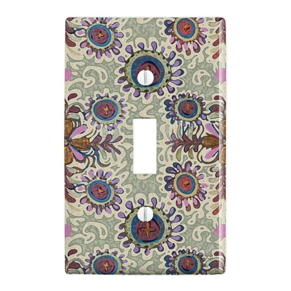 Flowery Fancy Amoeba Pattern Plastic Wall Decor Toggle Light Switch Plate Cover