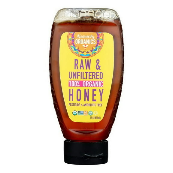 Heavenly Organics 100% Organic Honey, Raw & Unfiltered, 16 oz (454 g)