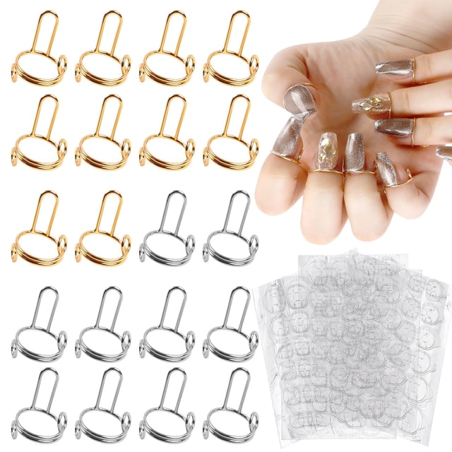 Anillos de uñas Wudu ASTONFOG, 20 unidades con 120 lengüetas adhesivas