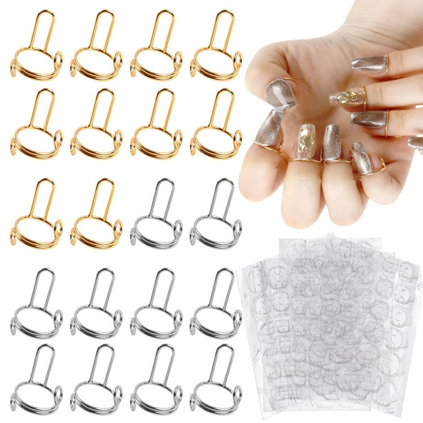 Anillos de uñas Wudu ASTONFOG, 20 unidades con 120 lengüetas adhesivas