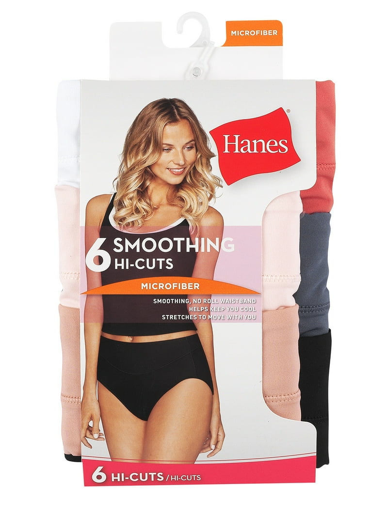 Hanes Women's Signature Microfiber Hi-Cut Panties 6-Pack
