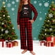 thumbnail image 1 of Conjuntos de blusas y camisas de cuello redondo y manga larga con estampado navideño para niños Camisa de manga larga con cuello redondo y cintura elástica Pantalones largos Conjunto de traje de casa, 1 of 6