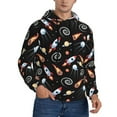 thumbnail image 2 of Wukai Space Rocket Print Men Hoodies Fleece Sweatshirts Long Sleeve Sweaters Pullover Fall Outfits Winter Clothes-4X-Large, 2 of 7