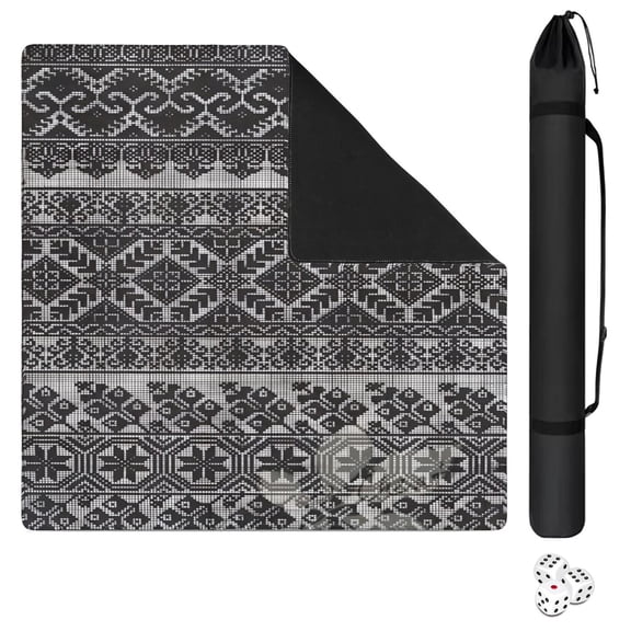 Premium Boho Mahjong Mat 31.5 Inches, Professional Rubber Game Table Pad Non-Slip and Noise Reducing, Large Mat for Card Games Tile Games and Board Games