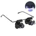 thumbnail image 4 of Lupa tipo gafas de doble lente con 2 luces LED para reparación de relojes, joyería y electrónica, 4 of 12