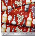 thumbnail image 2 of Soimoi Moss Georgette Fabric Grapes,Wine Glass & Bottle Decor Fabric Printed Yard 42 Inch Wide, 2 of 3