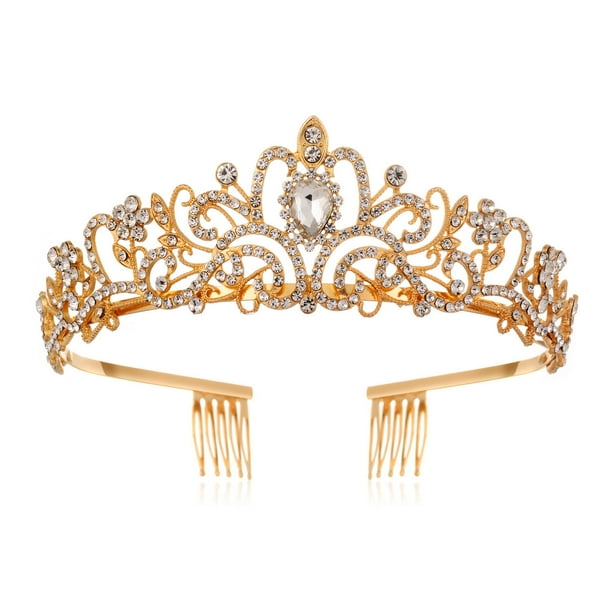 Dinheiro Tiara Coronas para Mujeres Niñas Elegante Princesa Corona Tiaras para Mujeres Nupcial Boda Fiesta Cumpleaños Halloween Disfraces de Navidad Accesorios para el Cabello para Mujeres Niñas
