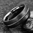 thumbnail image 3 of 8mm Men's Tungsten Carbide Wedding Rings with Carbon Fiber and Imitated Meteorite Inlay Comfort Fit Size 7-12, 3 of 5