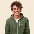 thumbnail image 4 of Dalix Pizza Embroidered Zip Hoodie Fleece Long Sleeve Pocket Warm Soft Mens in Military Green S Small, 4 of 5
