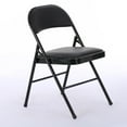 thumbnail image 3 of Ktaxon 4 Pack Folding Chairs Wedding Party Chair Foldable Dining Chair with Metal Frame and Soft Cushion Black, 3 of 10