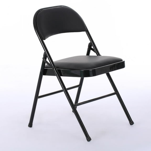SalonMore 6-Pack Padded Fabric Seat & Back Portable Stacking Folding Chairs Black
