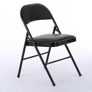 كراسي UBesGoo 4 Pack القابلة للطي كراسي الزفاف المبطنة المبطنة مع إطار معدني Home Office Party Use، Black