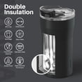 thumbnail image 3 of TRAHOO-Santeco Tasse de Voyage 12oz Tasses à Café Isolées avec Couvercle Rabattable, Tasses à Café en Acier Inoxydable Anti-Déversement, Gobelet à Double Paroi Réutilisable pour Café Chaud/glacé Thé - Noir, 3 of 4