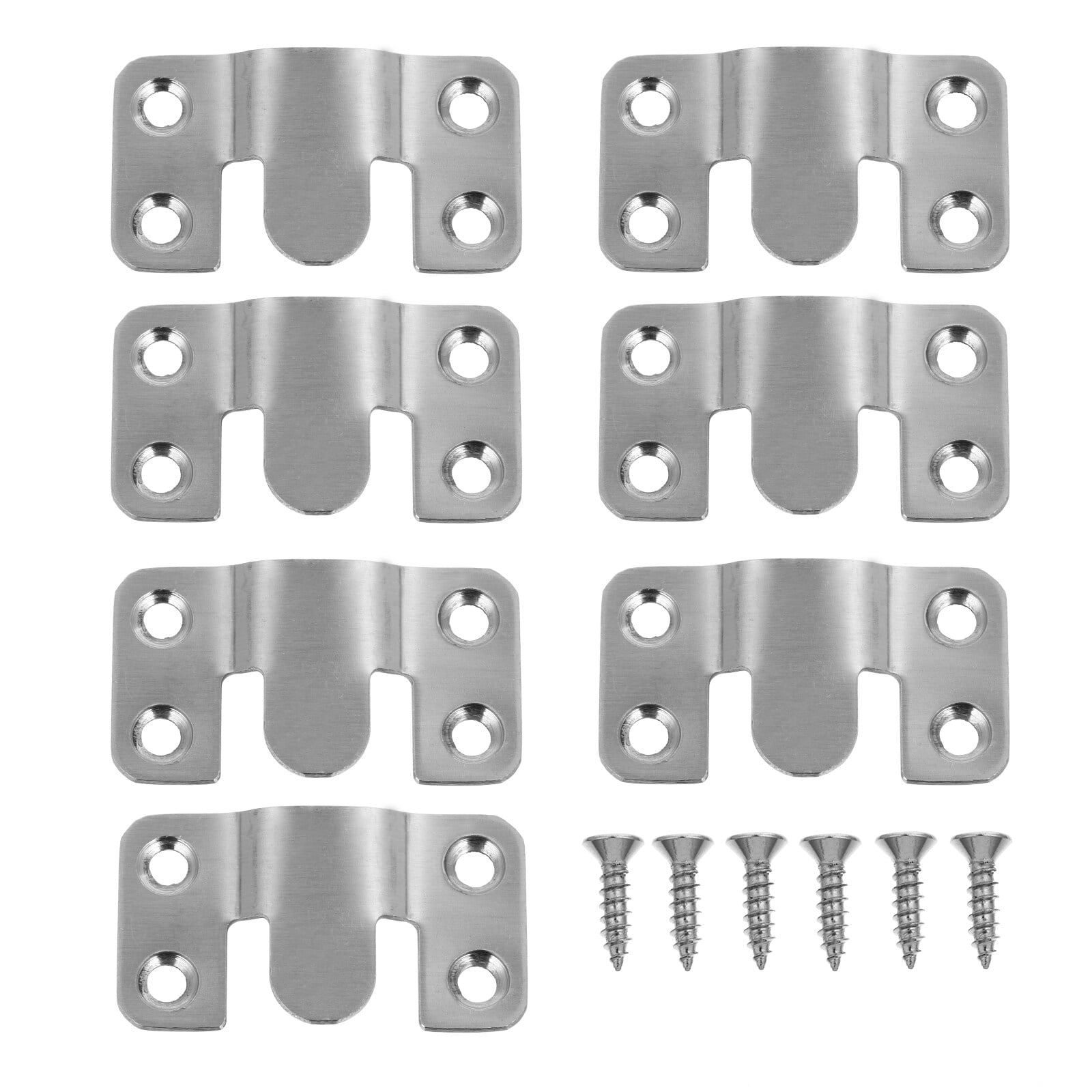 10 Sets Flush Mount Bracket Stainless Steel Wall Mount Clip Hook with