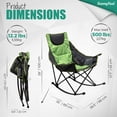 thumbnail image 3 of Sunnyfeel Foldable Oversized Padded Camping Rocking Chair, Green, 3 of 8