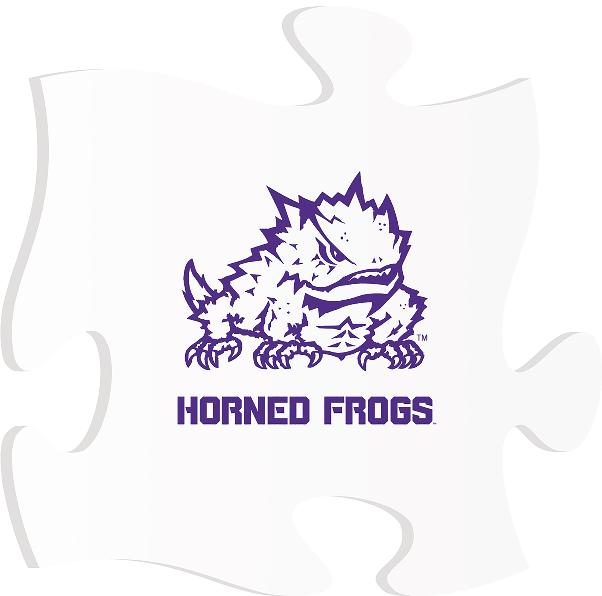 Texas Christian University Mascot Logo On White 12 x 12 Wood Puzzle Wall  Plaque - Walmart.com
