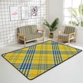 thumbnail image 4 of Dreamtimes Lightweight Soft Area Rugs Tartan Plaid Blue Black Stripes on Yellow Floor Carpet Mat for Kids Playing Room Hardwood Floor Living Room 80x58in, 4 of 6