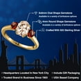 thumbnail image 2 of Gem Stone King 1.74 Ct Oval Peach Morganite Red Garnet 18K Yellow Gold Plated Silver Ring, 2 of 6
