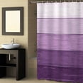 thumbnail image 2 of Fabric Shower Curtain, Purple Striped Gradient Rustic Wood Board Bathroom Curtain with 12 Hooks Waterproof No Bad Odor Machine Washable Bath Curtains for Bathroom, Spa Room, 36"x72", 2 of 6
