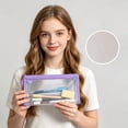 thumbnail image 2 of Portable Clear Zipper Storage Pouch 8.3" Waterproof Zipper Bags for Office Board Game Puzzles Cosmetics Travel Accessories Home Organization, 2 of 5