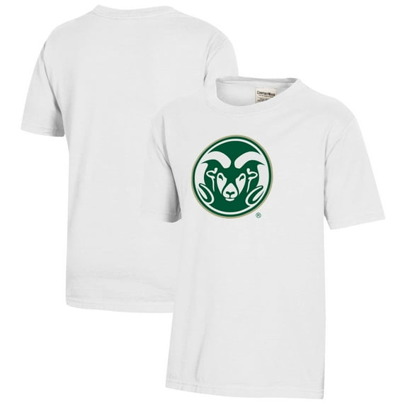 Youth  White Colorado State Rams Logo Comfort Wash T-Shirt