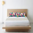 thumbnail image 6 of Yayeee Pillowcase Standard Size Set of 2 Satin Wrinkle Resistant Pillow Case, Pink Geometric, 6 of 7