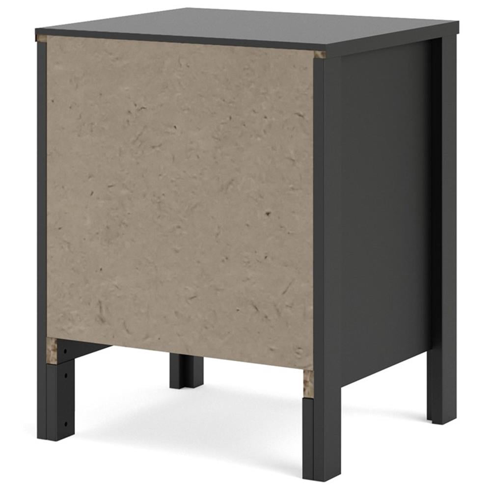 Home Square 2 Piece 2 Drawer Nightstand Set in Black Matte