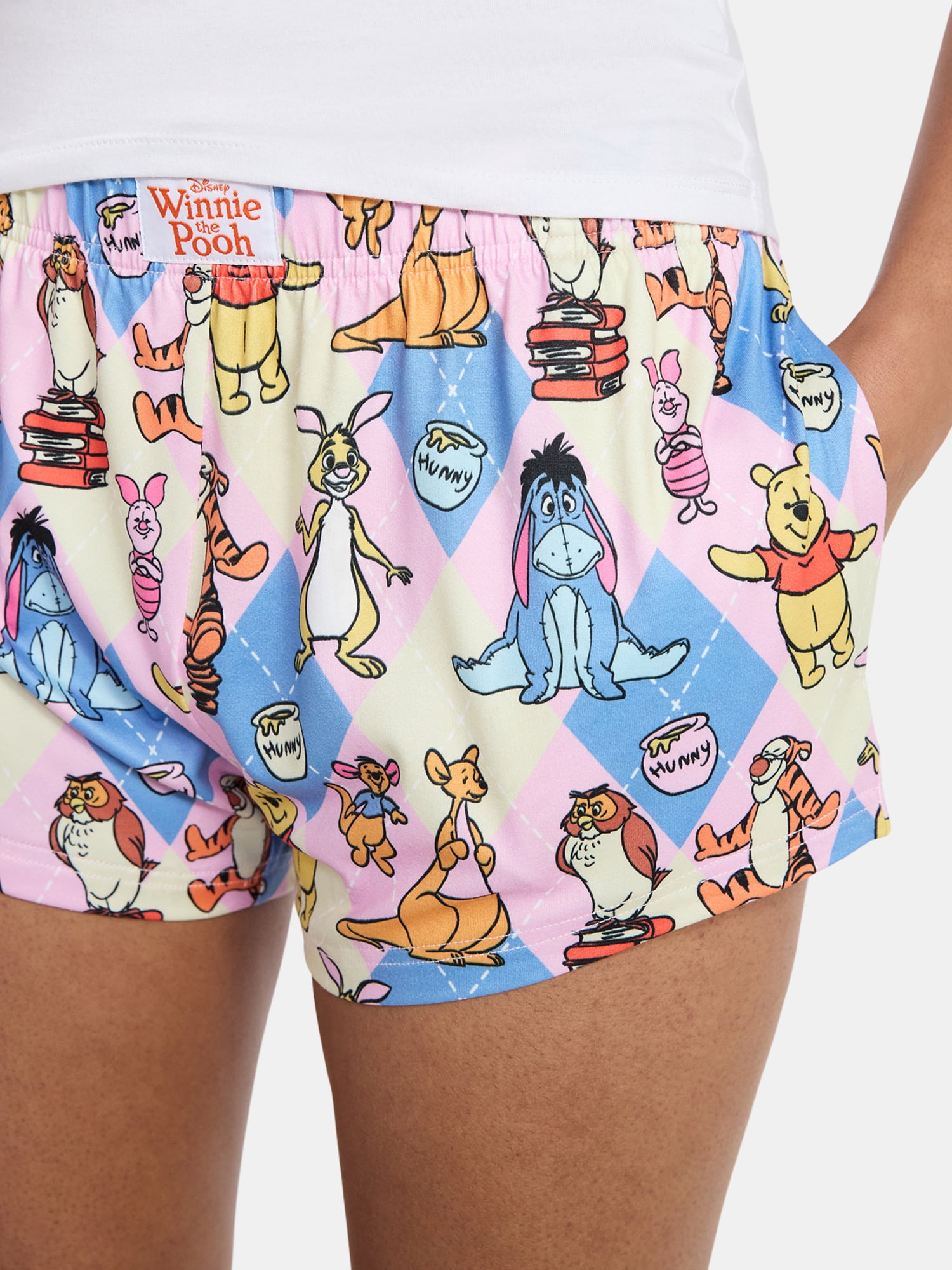 Winnie the Pooh Women's Jersey Knit Sleep Shorts, 2-Pack, Sizes XS-3X