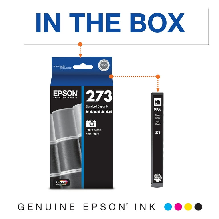 T273120-S (273) Claria Ink, 210 Page-Yield, Photo Black T273120-S (273) Claria Ink, 210 Page-Yield, Photo Black