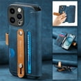 thumbnail image 3 of Compatible with iPhone 12 Wallet Case with RFID Blocking Card Holder,With Wrist Strap, PU Leather Flip Case with Kickstand and Magnetic Closure, Shockproof Interior Protective Cover,Blue, 3 of 10
