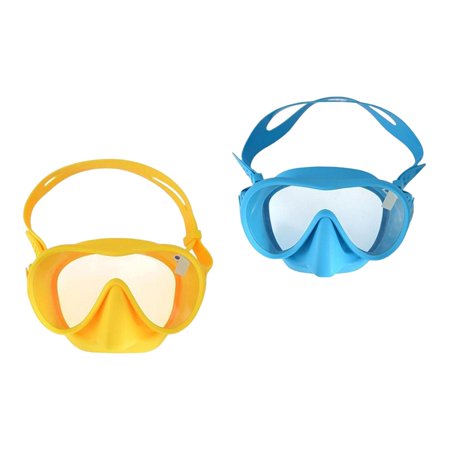 2x Full Face Silicone Snorkel Goggles Waterproof Scuba Diving Fog Accessories for Sports Women Adults Outdoor Yellow and Blue