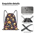 thumbnail image 4 of Honeii Skull gold flower Print Drawstring Backpack,Drawstring Bags String Backpack Gym Cinch Sack Backpack Sport Bag Draw-Small, 4 of 6