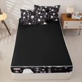 thumbnail image 4 of Manfei Boo Ghost Print Zipper Twin Comforter Sets with Fitted Sheet and 2 Pillowcases,Happy Halloween Zipper Bedding Set,Black Reversible,4 Pieces, 4 of 7
