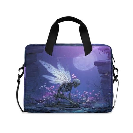 16" Laptop Briefcase, Detachable Anti-Slip Shoulder Strap, Multi-Compartment Work Travel Bag Winged Skullman