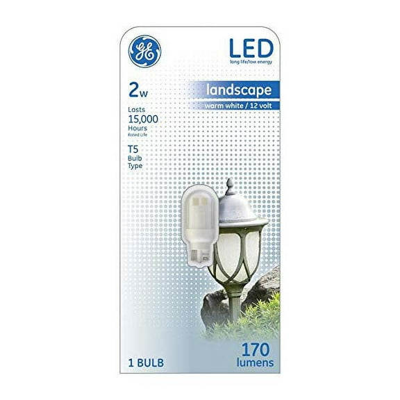 GE 2W LED T5 20 W Equivalent 170 Lumens Warm White Wedge LED 3000K Landscape Light -- case of 4