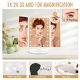 thumbnail image 2 of Trifold Led Lighted Makeup Mirror, 2X/3X/ Magnification Vanity Mirror with LED Lights, 360° Rotation Touch Screen Cosmetic Mirrors and Dual Power Supply, 2 of 4