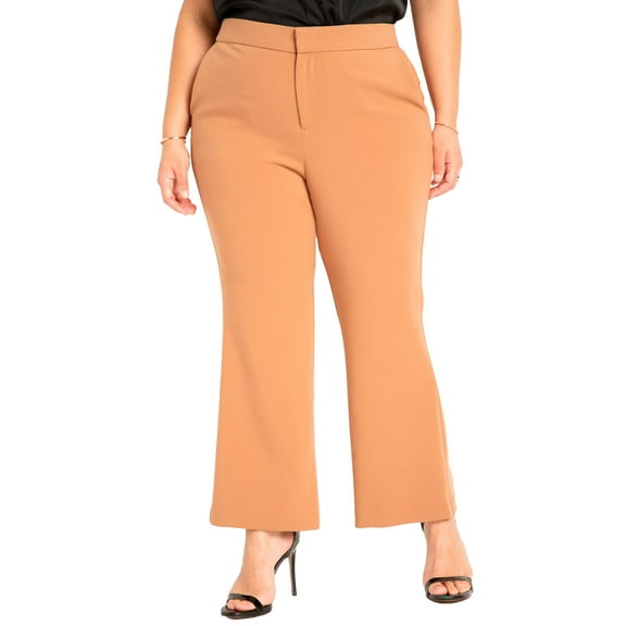 ELOQUII Women's Plus Size The 365 Suit Crop Flare Leg Trouser